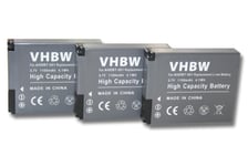 vhbw 3x Batterie remplacement pour GoPro ABPAK-001, AHDBT-001 pour caméra vidéo caméscope (1100mAh, 3,7V, Li-ion)