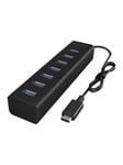 RaidSonic ICY BOX USB hub - 7 ports - Sort