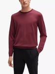 BOSS Leno-P Slim Fit Jumper, Dark Red