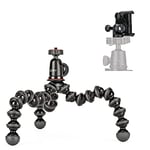 JOBY Kit GorillaPod 1K GripTight Mount PRO. Pied de Trépied 1K Compact et Flexible et Rotule Ball 1K Avec Pince Pour Smartphone, Mode Paysage ou Portrait Facile Simplifié. Supporte jusqu’à 1 Kg