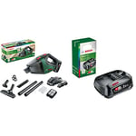 Aspirateur sans Fil Bosch - UniversalVac 18 (Batterie 2,5 Ah, système 18 V, dans Une boîte en Carton) & Batterie PBA 18V 2.5Ah W-B