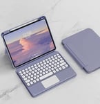 Coque Clavier Pour Ipad Air 13"" 2024 (M2) Et Ipad Pro 12.9"" 6ème Génération(2022)/5è/4è/3è Génération,Transparente Magnétique Vertical Cover & Azerty Clavier Sans Fil Avec Touchpad,Violette