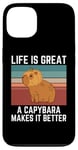 Coque pour iPhone 13 Capybara rétro La vie est belle, un capybara la rend meilleure