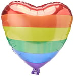 amscan Heart Shape Foil PC Anniversaire de mariage Ballon en aluminium en forme de cœur arc-en-ciel – 1 pièce, 10133459, Sd-h : Rainbow Fun, Small