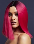 Kylie Deluxe Wig - Kan Styles! - Magenta Parykk med Lang Bob-Frisyre