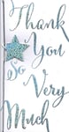 Thank You So Very Much Card Silver Foil Star You're A Star For Him or Her