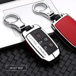 NCUIXZH Zinc Alloy Key Case Shell Car Key Cover,For Land Rover Range Rover Sport Evoque Freelander2,For Jaguar XF XJ XJL XE C-X16-Type A - SivlerRed