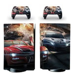 Voiture De Course Rouge Ps5 Sticker Skin Peau D'autocollant De Protection Pour Ps5 Playstation 5 Console Et 2 Contrôleurs