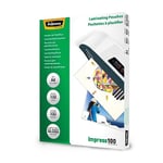 Fellowes A4 Laminating Pouches, Gloss Finish, 100 Sheets, 200 Micron (2 x 100 Micron) High Quality Finish - Ideal for Notices, Photos and Creatives