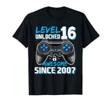 16 Years Old Teens Level 16 Unlocked Awesome 2007 Video Game T-Shirt