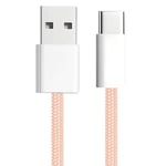 APM 600403 - Cordon Type C - Câble de Charge et Synchronisation - Connecteur USB A Mâle et USB C Mâle - Chargeur pour Appareils à Connectique Type-C - Compatible Smartphone et Tablette - 1m - Rose