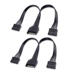 2-Pack 15 Pin Sata D'Alimentation D'Extension Câble,Mâle Vers Femelle Cable,Pour Hdd,Ssd,Lecteurs Optiques,Graveur Dvd,Cartes Pci Et Disques Durs 23Cm