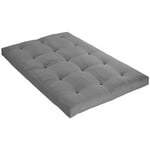 Matelas futon gris clair en coton 140x200