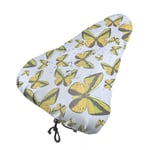 lucky-bonbon Summer Yellow Butterflies Fashion Waterproof Keep Dry Bike Seat Cover The Perfect Bicycle Seat Cover Waterproof Sunscreen And Dustproof For All Bicycle Exercise.