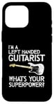 Coque pour iPhone 16 Pro Max Guitariste gaucher pour gaucher et joueur de guitare Shredder Rock Band