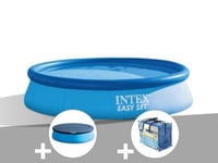 Kit piscine autoportée Intex Easy Set 3,05 x 0,61 m (avec filtration) + Bâche de protection + Bâche à bulles