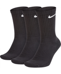 Nike Unisex Everyday Cushion Crew Training Socks (3 Pairs) in Black Cotton - Size Medium