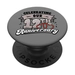 12th Wedding Anniversary Celebrating 12 Years Matching Gift PopSockets Adhesive PopGrip