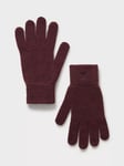 Crew Clothing Ribbed Gloves, Burgundy Red