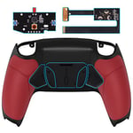 eXtremeRate Cosmic Red Rubberized Grip Programable RISE4 Remap Kit for ps5 Controller BDM 010 BDM 020, Upgrade Board & Redesigned Back Shell & 4 Back Buttons - Without Controller