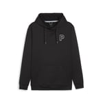 Puma Mens Cloudspun Patch Hoodie - Black Heather, Large