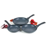 Russell Hobbs Frying Pan 3 Piece Set Non-Stick Blue Marble Aluminium 20/24/28 cm