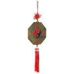 Cabilock Fournitures bouddhistes taoïstes décor Rouge Miroir pour Voiture bénédiction Alliage taoïsme Artisanat décoration Maison Feng Shui Ménage Pendentif Miroir à potins décorer Miroiter