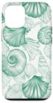 iPhone 15 Pro Green ink Seashell Starfish Ocean Beach Sea Case