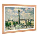 Big Box Art Framed Print of Gustave Loiseau The Place of The Bastille Design | Wall Art Picture | Home Decor for Kitchen, Living Room, Bedroom, Hallway, Oak, A2 / 24.5x18 Inch / 62x45cm