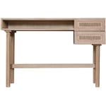 Miliboo - Bureau avec rangements 2 tiroirs bois clair et cannage rotin L120 cm galina