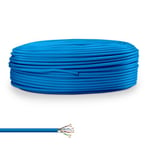 Waytex 36421 Câble RJ45 Multibrin Catégorie 6 F/UTP 100,00m AWG26/7 blindé Conducteur Cuivre Couleur Bleu en Couronne