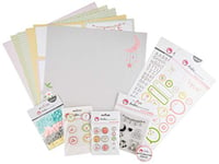 Anita y Su Mundo Colección Rosa Bebé Kit Mallette pour Scrapbooking (Papier, Autocollants, Badges, épingles, tampons, Lettres adhésives), Rose, 30,5 x 30,5 cm