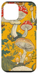 Coque pour iPhone 12 mini Jaune Abstrait Paisley Mignon Cottagecore Grenouille et Champignon