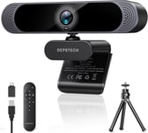 Webcam 4K, Webcam Pc Ultra Hd Avec Capteur 1/2.55"", Double Micro Antibruit, Zoom Numérique 3X, Télécommande, Camera Streaming 8Mp Autofocus Pour Pc Portable Mac, Appel Vidéo, Zoom,[VID064955]