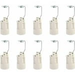 Culot pour ampoule E14 Douilles de Lampe E14 Réglables Convertisseur Douilles E14 Douille à Baïonnette Support 10 PCS (Blanche)