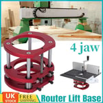 Router Lift Base Aluminum Alloy Stainless Steel 4 Jaw Clamping Router Table UK