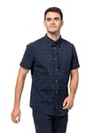 Jack Wolfskin Rays Stretch Vent Shirt, night blue checks, S Pour hommes