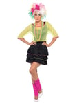 Smiffys Costume pop star années 80, Noir et jaune, avec haut, robe et bandeau