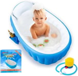 Baignoire Enfants Gonflable Pour Bébés,Cuve Piscine Pour Été Bain Souple,Baignoire Anti-Glissante Pliable Voyage Epais Bébé Bain Douche Bassine Siège-Grande Taille (Pour 0-3 Ans)