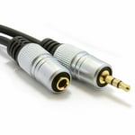 1m Pro Audio Metal 3.5mm Jack Stereo Headphone Extension Lead Cable Gold [Black]