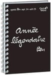 Quo Vadis - Agenda année scolaire - Spiralé - 2024-2025 - Textagenda 21 S - Journalier - Français - Ben - Noir - 12 mois de septembre à août - 13x21 cm - Papier Clairefontaine blanc - Fab française