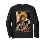 St George and the Dragon Day Icon Art Knight Catholic Saint Long Sleeve T-Shirt