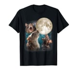 Three Rats Howl At Moon 3 Wolfs Funny Parody Rat Lovers T-Shirt