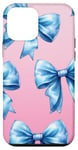 iPhone 12 mini Aesthetic Blue Bows in a Watercolor Style Girl Case