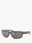 Prada Linea Rossa PS05ZS Men's Rectangular Sunglasses, Grey