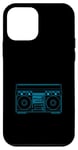 Coque pour iPhone 12 mini BoomBox Contour In Blue Old Tech cassette stéréo