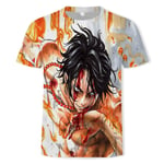 YZJYB Hommes Femmes T-Shirts À Manches Courtes One Piece Portgas·D· Ace 3D Impression Graphic Tee Chemises pour Les Fans D'anime Tops Fit Cadeau Parfait,XXXXX~Large