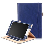 Dasaja iPad 10.2 (2019/2020/2021)/Air 3 10.5 (2019)/Pro 10.5 (2017) Blue Leather Case with 3-Compartment Stand