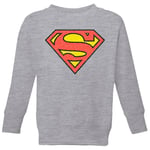 Official Superman Crackle Logo Kids' Sweatshirt - Grey - 3-4 Years - Grey