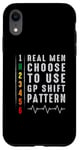 iPhone XR Real Men Use RACE Shift Pattern Tee - Motorcycle Gear Shift Case